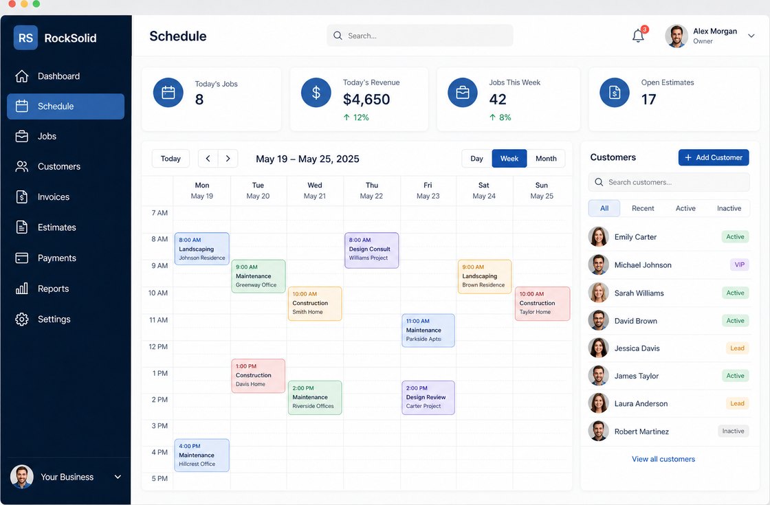 Scheduling and customer management software built by RockSolid